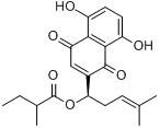 (2-甲基正丁酰基)紫草素分子式结构图