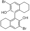 (R)-(+)-3,3'-二溴-5,5',6,6'7,7',8,8'-八氢-1,1'-二-2-萘酚分子式结构图