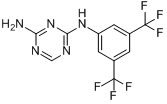 N2-[3,5-二(三氟甲基)苯基]-1,3,5-三嗪-2,4-二胺分子式结构图