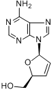 2',3'-二脱氧-2',3'-二氢腺苷分子式结构图
