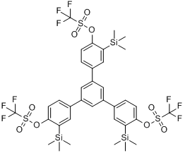 1,3,5-三[(4-三氟甲磺酰氧基)-3-(三甲基硅基)苯基]苯分子式结构图