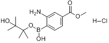 2-氨基-4-甲氧羰基苯基硼酸频哪醇酯盐酸盐分子式结构图