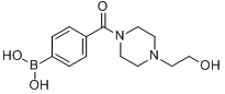 4-(4-(2-羟基乙基)哌嗪-1-羰基)苯基硼酸分子式结构图