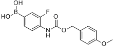 3-氟-4-((4-甲氧基苄氧基)氨甲酰基)苯基硼酸分子式结构图