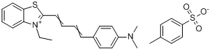 2-[4-[4-(二甲基氨基)苯基]-1,3-丁二烯基]-3-乙基苯并噻唑对甲苯磺酸盐分子式结构图