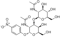 2-乙酰氧基-3-O-(2-乙酰氧基-2-脱氧-B-D-吡喃糖苷)-2-脱氧-A-D-半乳糖苷-4-硝基苯酯分子式结构图