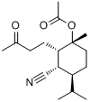 (1S,2S,3R,6S)-3-乙酰氧基-3-甲基-6-(1-甲基乙基)-2-(3-氧代丁基)环己腈分子式结构图