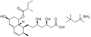 普伐他汀-1,1,3,3-四甲基丁基胺分子式结构图