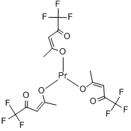 三氟乙酰丙酮镨(III)分子式结构图