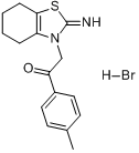 2-(2-亚氨基-4,5,6,7-四氢苯并噻唑-3-基)-1-P-苯甲基乙酮氢溴酸盐分子式结构图