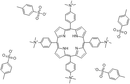 5,10,15,20-四(4-三甲氨基)苯基卟啉四甲苯磺酸盐分子式结构图