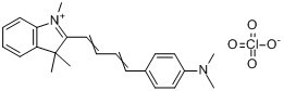2-[4-(4-二甲基氨基苯基)-1,3-丁二烯基]-1,3,3-三甲基-3H-吲哚高氯酸盐分子式结构图
