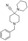 N-苄基-4-氰基-4-(1-哌啶)-哌啶分子式结构图