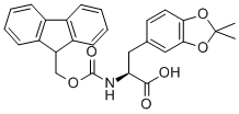 FMOC-DOPA(ACETONIDE)-OH;(2S)-2-[[(9H-芴-9-基甲氧基)羰基]氨基]-3-(2,2-二甲基-1,3-苯并二恶茂-5-基)丙酸分子式结构图