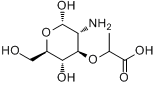 胞壁酸; 2-氨基-3-O-(1-羧乙基)-2-脱氧-D-葡萄糖分子式结构图