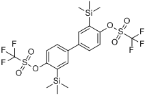 3,3-二(三甲基)联苯-4,4-二(三氟甲烷);4,4-双(三氟甲烷磺酰氧基)-3,3-双(三甲基硅基)联苯分子式结构图