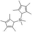 二(2,3,4,5-四甲基-2,4-环戊二烯-1-基)硅烷二甲酯分子式结构图