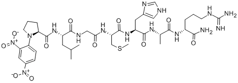 DNP-PRO-LEU-GLY-CYS(ME)-HIS-ALA-D-ARG-NH2分子式结构图