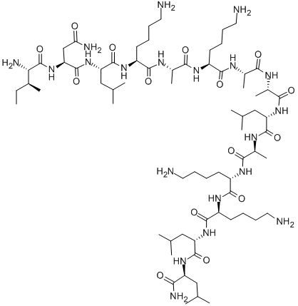 GLY-ILE-GLY-ALA-VAL-LEU-LYS-VAL-LEU-THR-THR-GLY-LEU-PRO-ALA-LEU-ILE-SER-TRP-ILE-LYS-ARG-LYS-ARG-GLN-分子式结构图