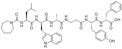 HEXAMETHYLENIMINOCARBONYL-LEU-DTRP-DALA-B-ALA-TYR-DPHE;HEXAMETHYLENIMINOCARBONYL-LEU-DTRP-DALA-B-ALA分子式结构图