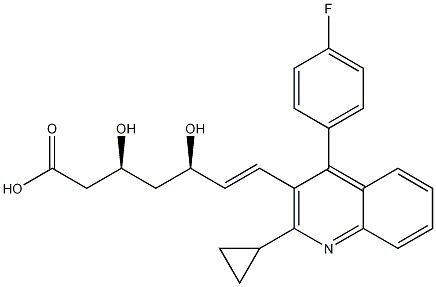 (3S,5R,6E)-7-[2-环丙基-4-(4-氟苯基)-3-喹啉基]-3,5-二羟基-6-庚烯酸;(3S,5R,6E)-7-[2-环丙基-4-(4-氟苯基分子式结构图