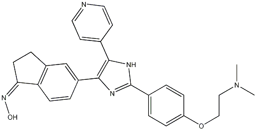 5-[2-[4-[2-(二甲基氨基)乙氧基]苯基]-5-(4-吡啶基)-1H-咪唑-4-基]-2,3-二氢-1-茚酮肟;5-[2-[4-[2-(二甲基?分子式结构图