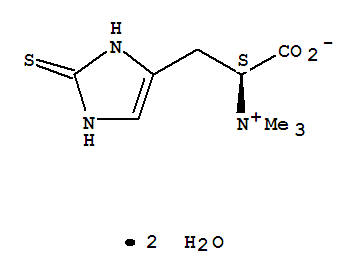 L-(+)-麦角硫因;S)-alpha-羧基-N,N,N-三甲基-2-巯基-1H-咪唑-4-乙铵 内盐分子式结构图