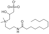 椰子酰氨基丙基羟基磺内盐;N-(3-氨基丙基)-2-羟基-N,N-二甲基-3-磺基-1-丙铵、N-椰油烷酰基衍生物的内盐;椰分子式结构图