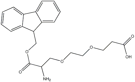 FMOC-11-氨基-3,6,9-三氧杂十一酸;FMOC-11-氨基-3,6,9-三氧杂十一酸;FMOC-9-氨基-4,7-二氧壬酸分子式结构图