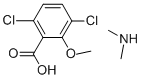 3,6-二氯-2-甲氧基苯甲酸二甲胺盐;3,6-二氯-2-甲氧基苯甲酸二甲胺盐;麦草畏二甲胺盐分子式结构图