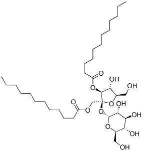 蔗糖二月桂酸酯;蔗糖二月桂酸酯;Β-D-呋喃果糖基-Α-D-吡喃葡糖苷十二酸双酯分子式结构图