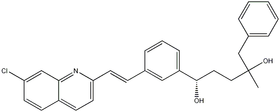 2-[3-(S)-[3-(2-(7-CHLORO-2-QUINOLINYL)ETHENYL)PHENYL]-3-HYDROXYPROPYL]PHENYL-2-PROPANOL分子式结构图