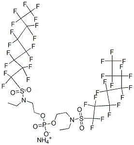 二(N-乙基,N-2-羟乙基辛基磺酰胺)膦酸酯铵;双[乙基(全氟辛烷)磺酰胺乙基]磷酸铵 N,N'-[膦酰双(氧代-2,1-乙?分子式结构图