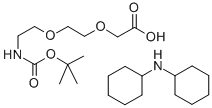 2-[2-(叔丁氧羰基氨基)乙氧基]乙氧基乙酸二环己胺盐;2-[2-(叔丁氧羰基氨基)乙氧基]乙氧基乙酸二环己胺盐分子式结构图