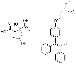 氯米芬二氢柠檬酸盐分子式结构图