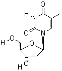 β-胸腺嘧啶核苷分子式结构图