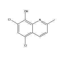 5,7-二氯-8-羟基喹哪啶分子式结构图