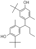 4,4'-亚丁基双(6-叔丁基-3-甲基苯酚)分子式结构图