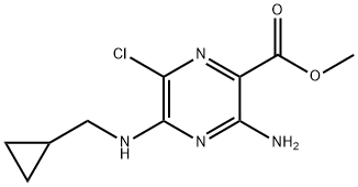 METHYL 3-AMINO-6-CHLORO-5-[(CYCLOPROPYLMETHYL)AMINO]PYRAZINE-2-CARBOXYLATE分子式结构图