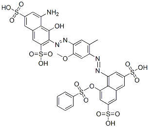 5-amino-4-hydroxy-3-[[2-methoxy-5-methyl-4-[[8-[(phenylsulphonyl)oxy]-3,6-disulpho-1-naphthyl]azo]phenyl]azo]naphthalene-2,7-disulphonic acid分子式结构图