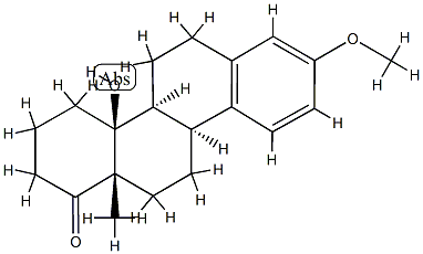 (8α)-14β-Hydroxy-3-methoxy-D-homoestra-1,3,5(10)-trien-17a-one分子式结构图