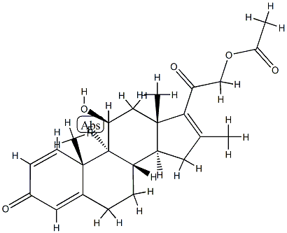 21-Acetoxy-9-fluoro-11β-hydroxy-16-Methylpregna-1,4,16-triene-3,20-dione分子式结构图