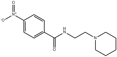 4-硝基-N-(2-(哌啶-1-基)乙基)苯甲酰胺分子式结构图