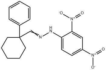 1-Phenylcyclohexanecarbaldehyde 2,4-dinitrophenyl hydrazone分子式结构图