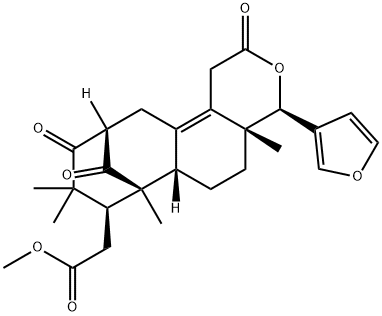 (4R)-4-(3-Furyl)-1,4,4a,5,6,6aβ,7,8,9,10,11,12-dodecahydro-4aβ,7,9,9-tetramethyl-2,10,13-trioxo-7β,11β-methano-2H-cycloocta[f][2]benzopyran-8β-acetic acid methyl ester分子式结构图