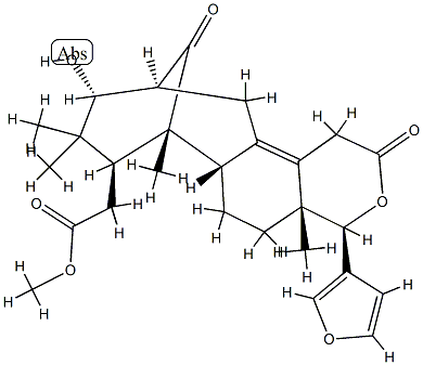 (4R)-4β-(3-Furyl)-1,4,4a,5,6,6aβ,7,8,9,10,11,12-dodecahydro-10α-hydroxy-4aβ,7,9,9-tetramethyl-2,13-dioxo-7β,11β-methano-2H-cycloocta[f][2]benzopyran-8β-acetic acid methyl ester分子式结构图
