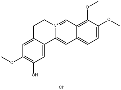 3,9,10-trimethoxy-5,6-dihydroisoquinolino[2,1-b]isoquinolin-7-ium-2-ol chloride分子式结构图