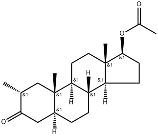 17BETA-乙酰氧基-2ALPHA-甲基-5ALPHA-雄甾烷-3-酮分子式结构图