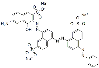 TRISODIUM 8-[(7-AMINO-1-HYDROXY-3-SULPHONATO-2-NAPHTHYL)AZO]-5-[[4-(PHENYLAZO)-7-SULPHONATONAPHTHYL]分子式结构图