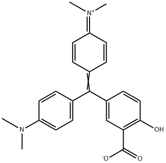 N-[4-[(3-Carboxylato-4-hydroxyphenyl)[4-(dimethylamino)phenyl]methylene]-2,5-cyclohexadien-1-ylidene]-N-methylmethanaminium分子式结构图